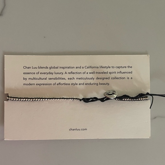 Chan Luu Sterling Silver and Black Cording Anklet - Picture 2 of 4